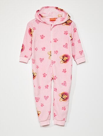 Coffret pyjama velours Stitch rose clair femme