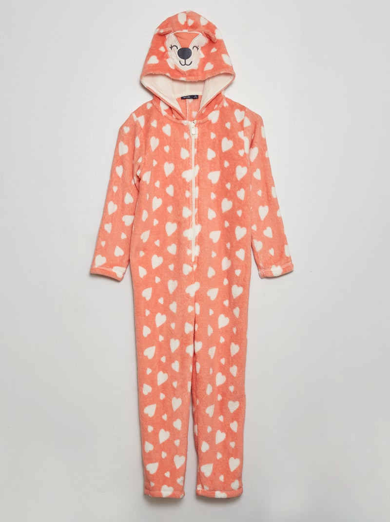 Combinaison en maille polaire rose - Kiabi