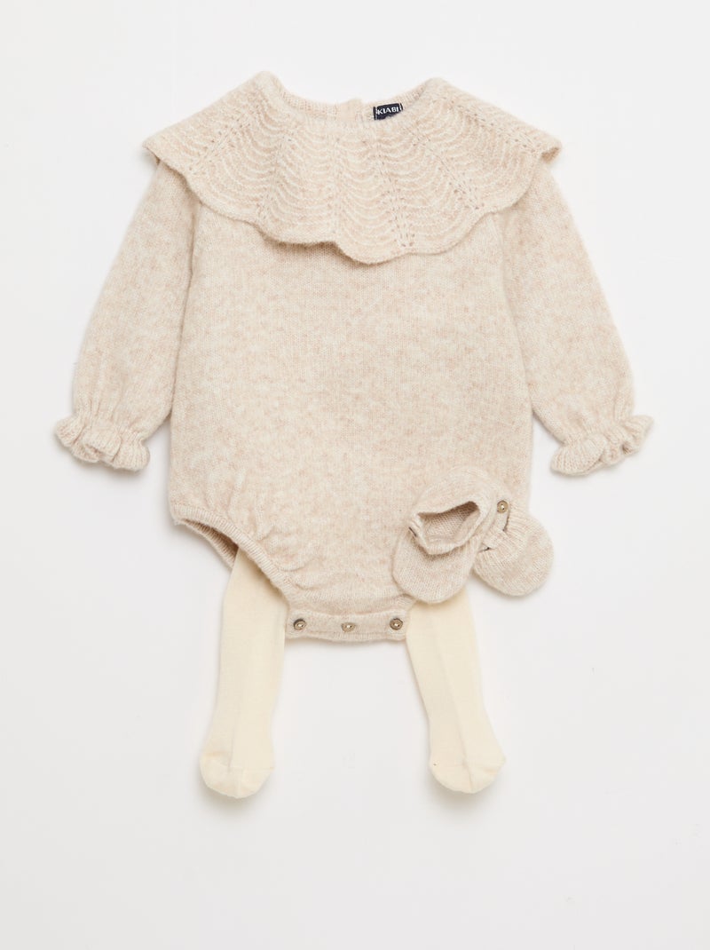 Combinaison en maille tricot Beige - Kiabi