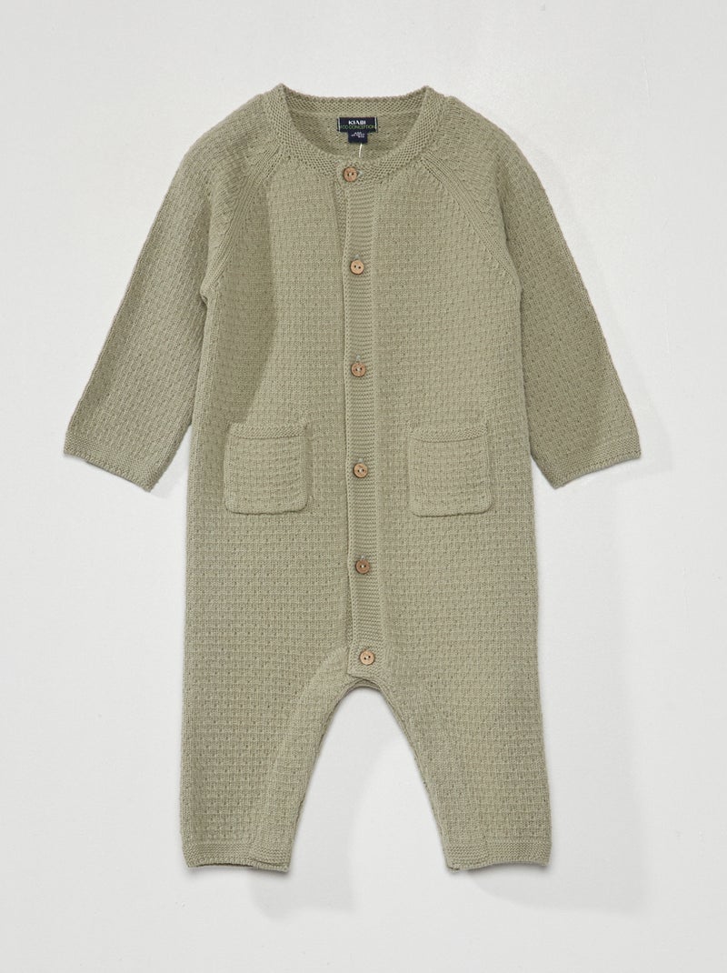 Combinaison en maille tricot Vert - Kiabi