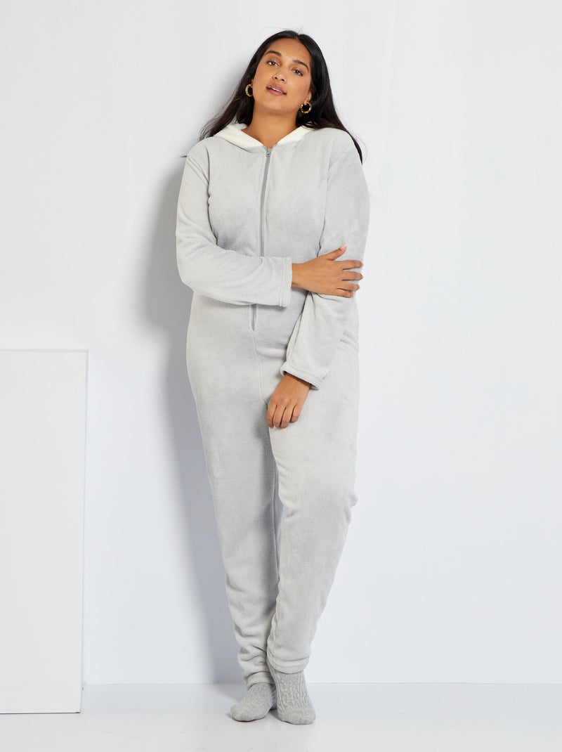 Combinaison en polaire gris - Kiabi