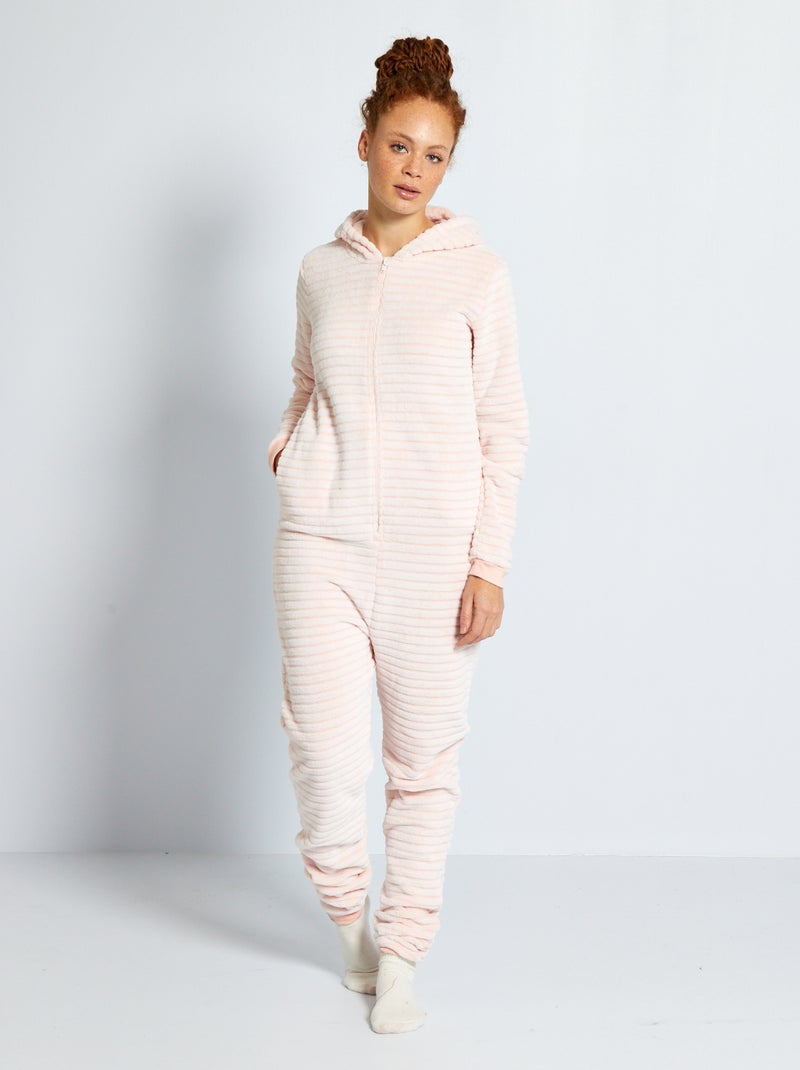 Combinaison en polaire rose - Kiabi