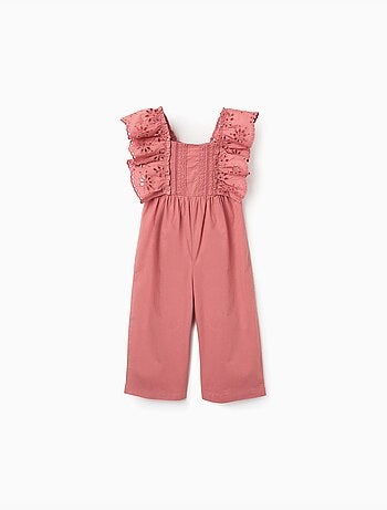 Combinaison en popeline à volants et broderie anglaise