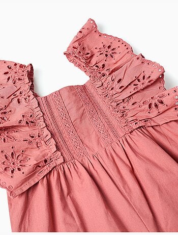 Combinaison en popeline à volants et broderie anglaise