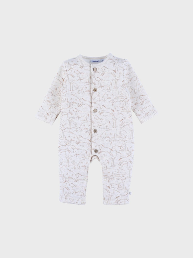 Combinaison en Sweatoloudoux® à imprimé mammouth Noukie's Beige - Kiabi