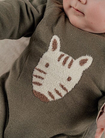 Combinaison en tricot avec motif zèbre Noukie's