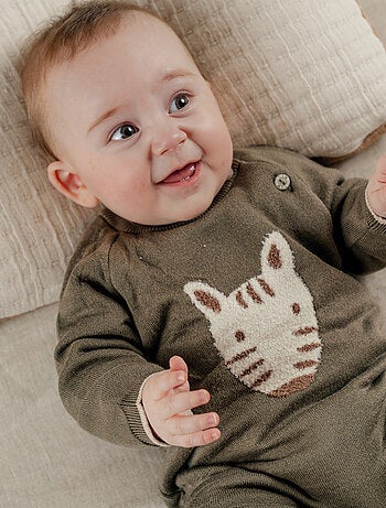 Combinaison en tricot avec motif zèbre Noukie's
