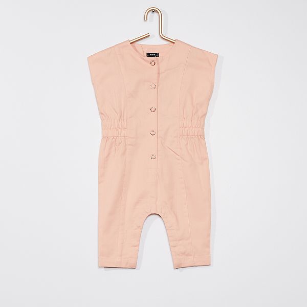 Combinaison En Twill Bebe Fille Rose Kiabi 7 00