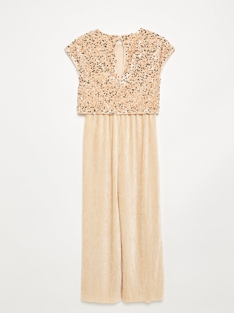 Combinaison en velours avec sequins Beige - Kiabi