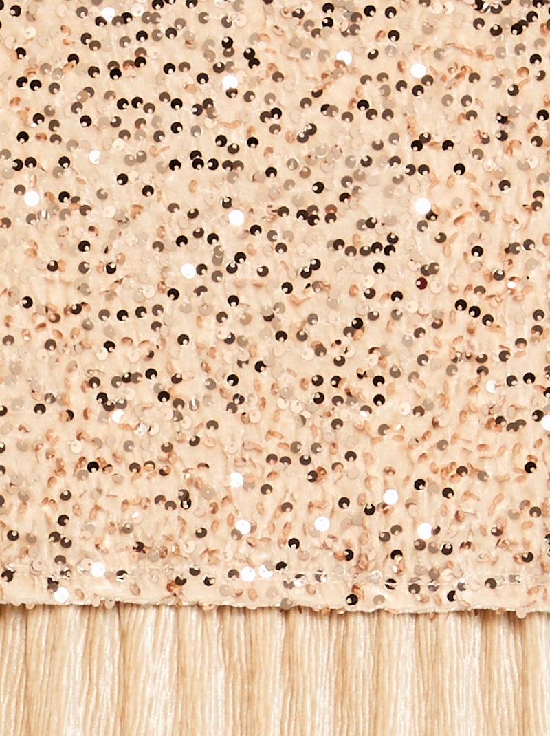 Combinaison en velours avec sequins Beige - Kiabi