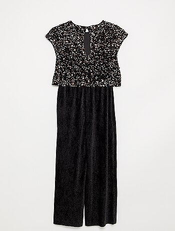 Combinaison en velours avec sequins