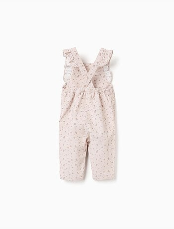 Combinaison en velours côtelé à motif floral