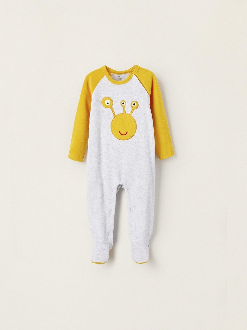 Combinaison en velours gris et jaune pour bébé garçon OUT OF THIS WORLD Gris clair - Kiabi
