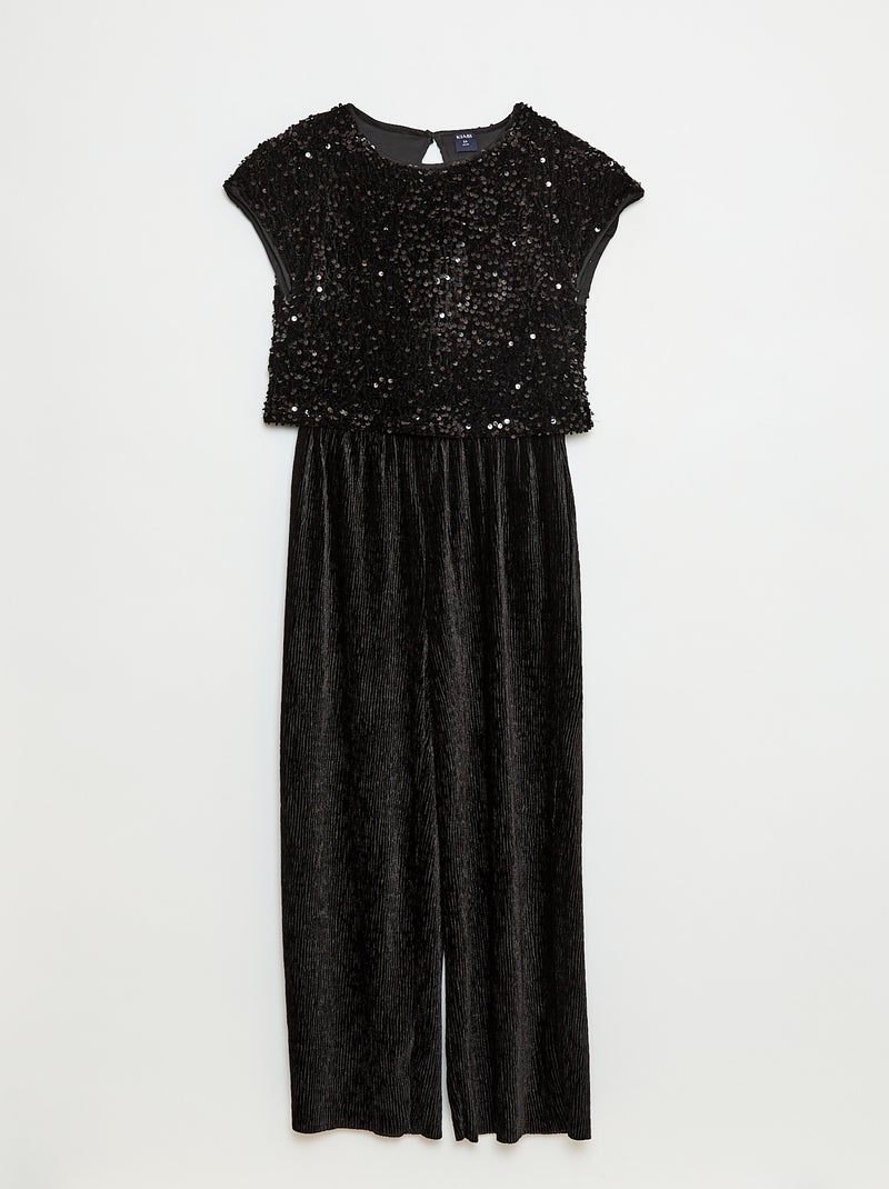 Combinaison en velours sequins Noir - Kiabi