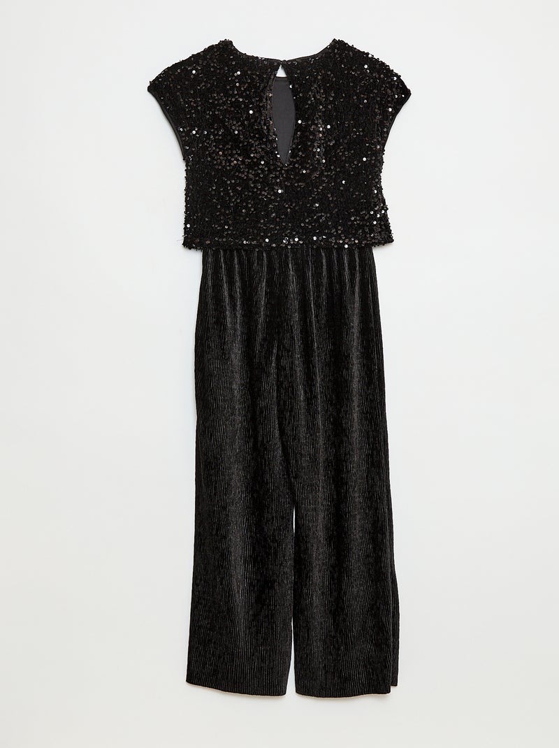 Combinaison en velours sequins Noir - Kiabi