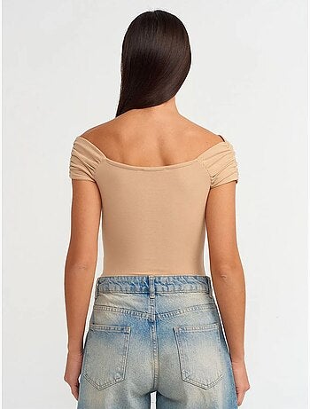Combinaison femme en maille slim à épaules dénudées dilvin