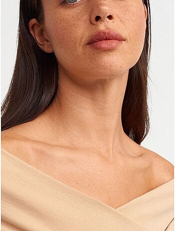 Combinaison femme en maille slim à épaules dénudées dilvin