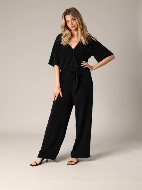 Combinaison fluide, effet cache-cœur et matière légèrement irisée
 'Deeluxe' - Kiabi