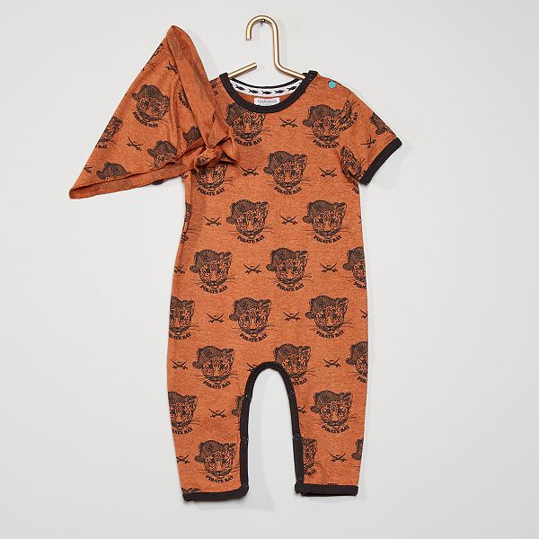 Combinaison Foulard En Jersey Imprime Tigres Bebe Garcon Orange Gris Kiabi 10 00