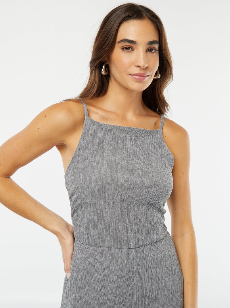Combinaison jambes larges à bretelles Gris - Kiabi