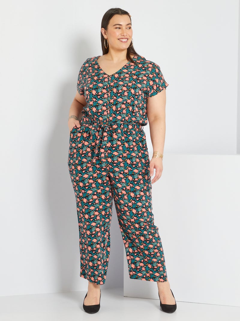Combinaison jambes larges Bleu noir - Kiabi