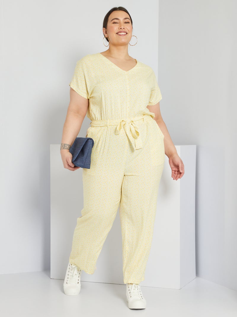 Combinaison jambes larges Jaune - Kiabi