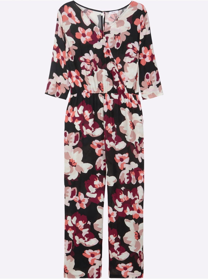 Combinaison Joli Motif Floral - Taille Standard - Sheego Noir Orange - Kiabi