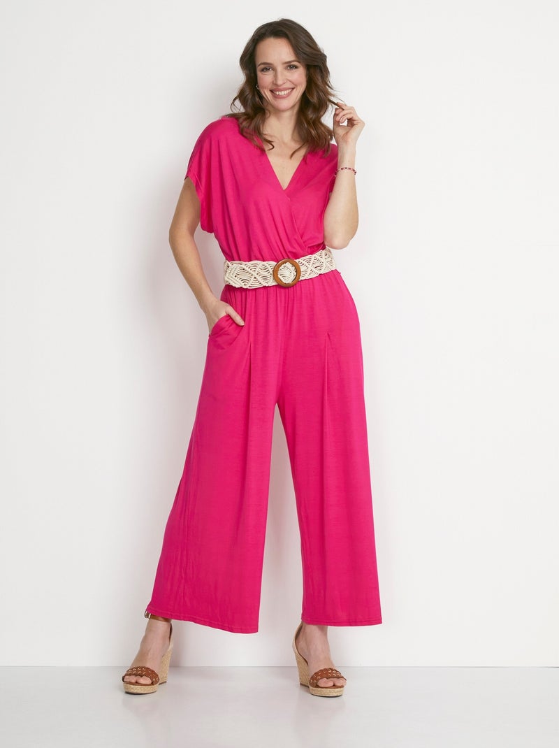 Combinaison jupe-culotte maille extensible - Afibel Rose - Kiabi