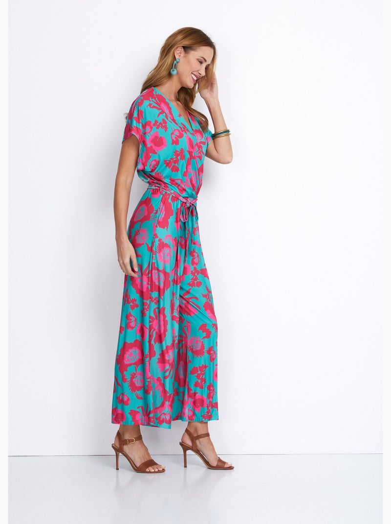 Combinaison jupe-culotte maille extensible - Afibel Vert/Rose - Kiabi