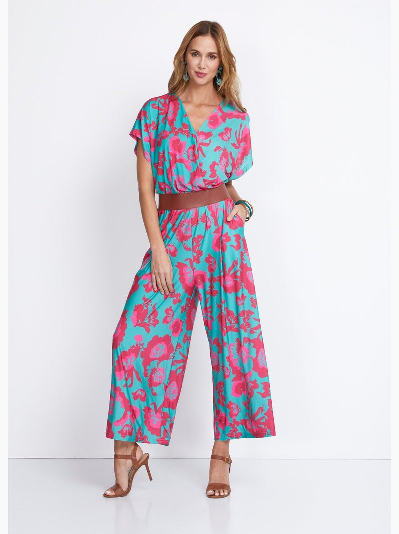 Combinaison jupe-culotte maille extensible - Afibel Vert/Rose - Kiabi