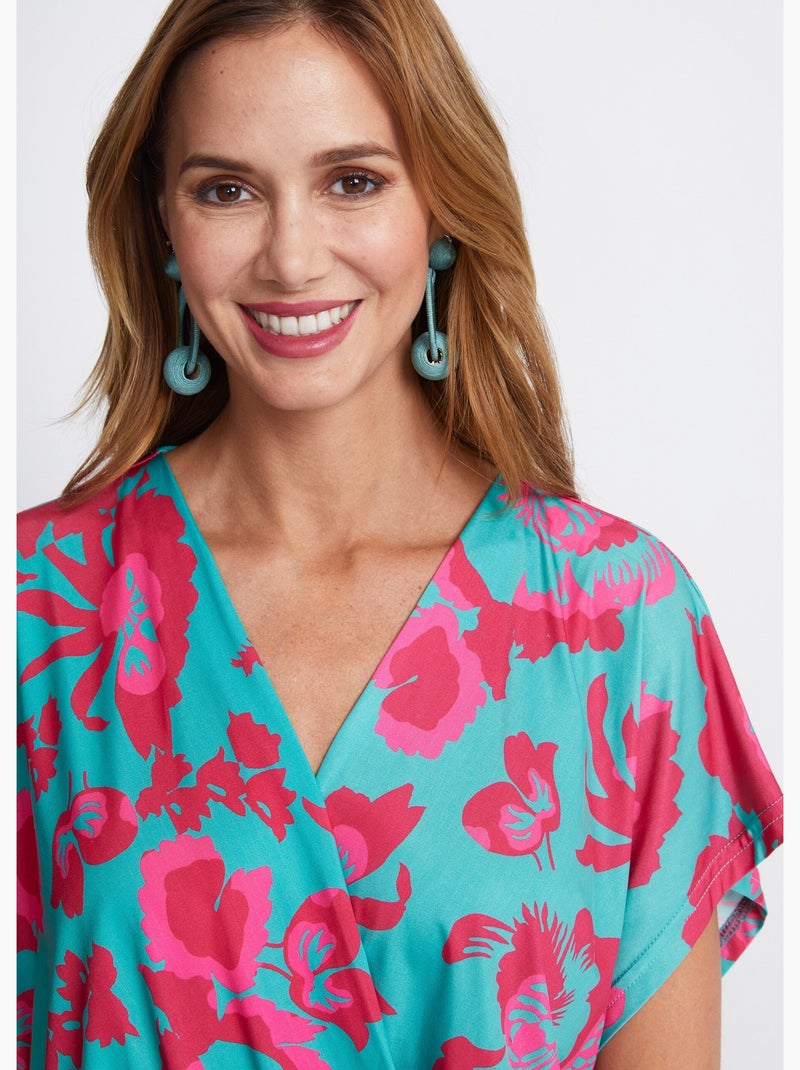 Combinaison jupe-culotte maille extensible - Afibel Vert/Rose - Kiabi