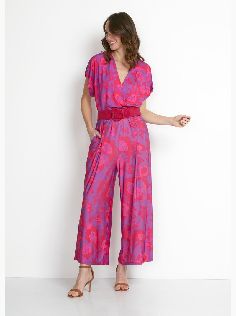 Combinaison jupe-culotte maille extensible - Afibel Violet/Rose - Kiabi
