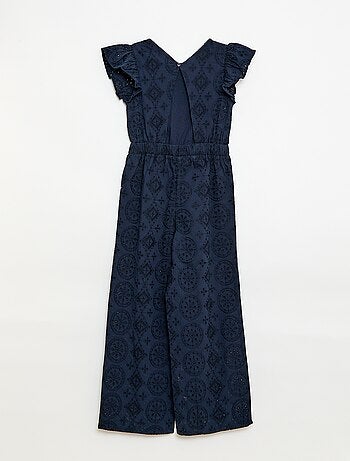 Combinaison large en broderie anglaise volantée coton