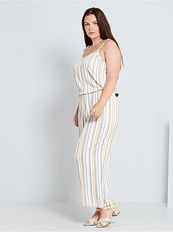 Combinaison large en maille rayée - Kiabi