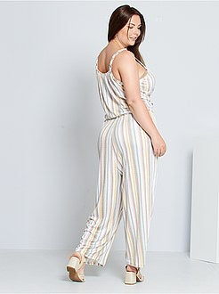 Combinaison large en maille rayée - Kiabi