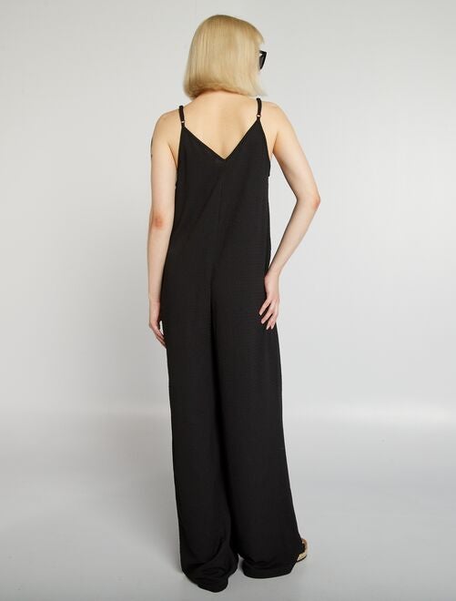 Plus Combinaison En Mousseline De Soie Crème Imprimé Abstrait Froncée À