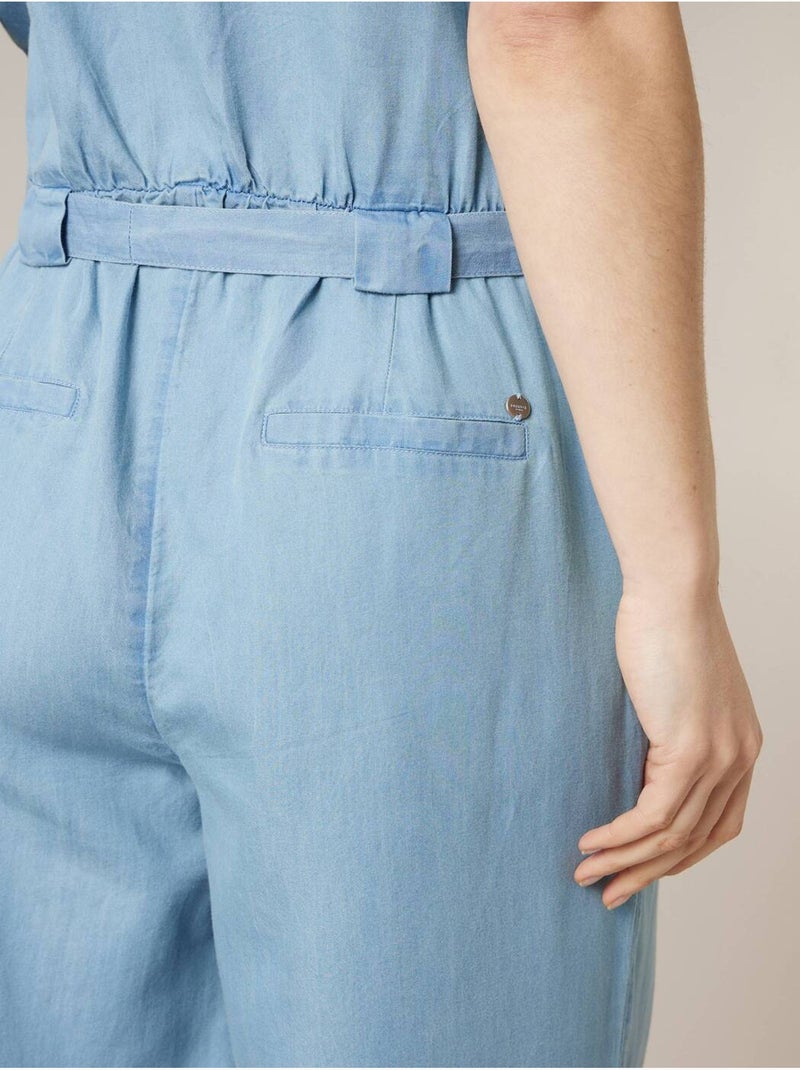 Combinaison large femme en lyocell 'Deeluxe' Bleu - Kiabi