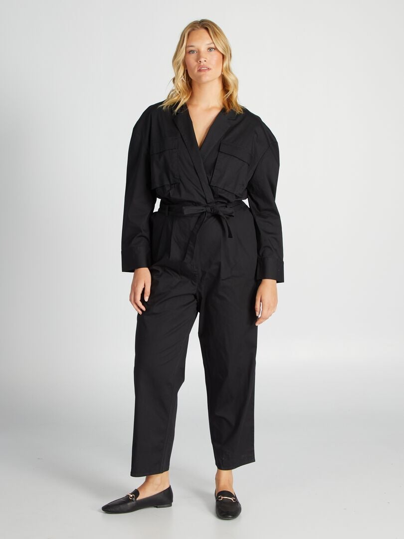 Combinaison longue avec ceinture noir - Kiabi