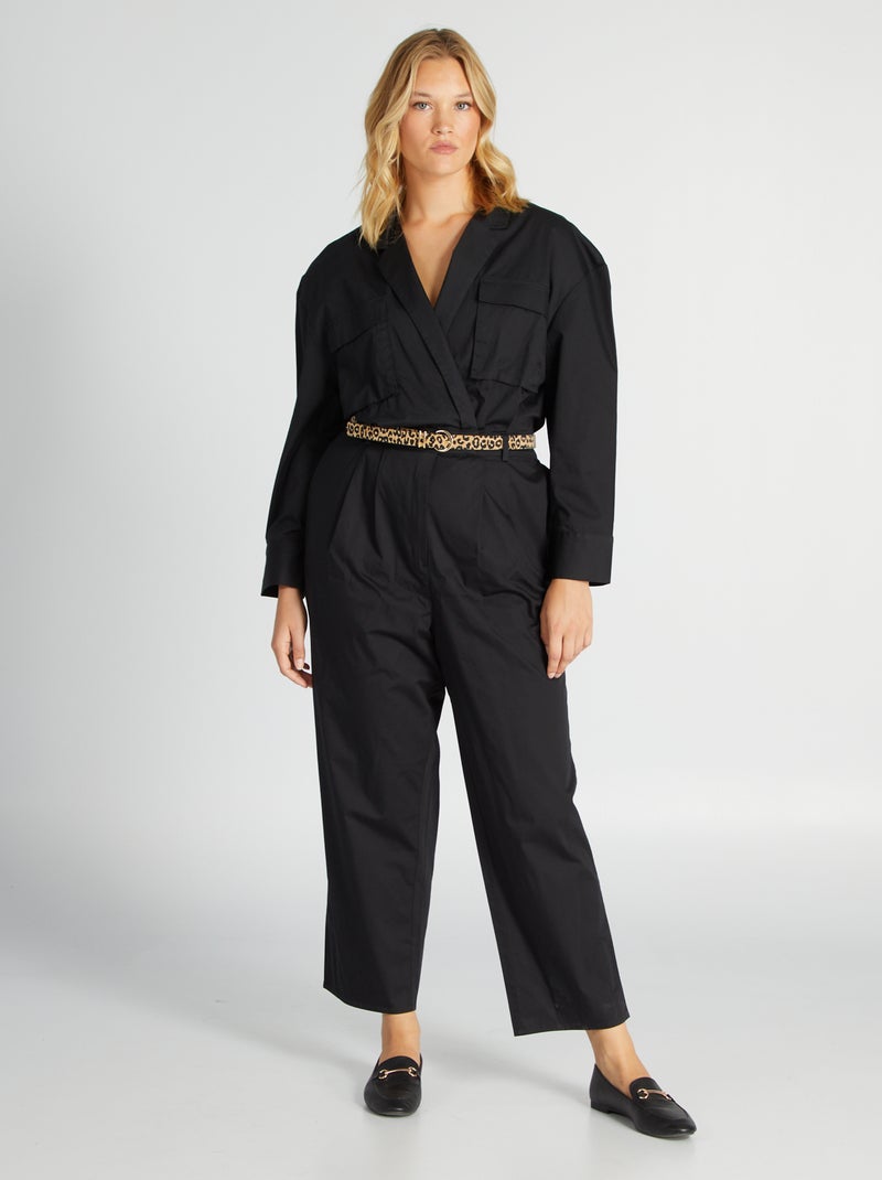Combinaison longue avec ceinture noir - Kiabi