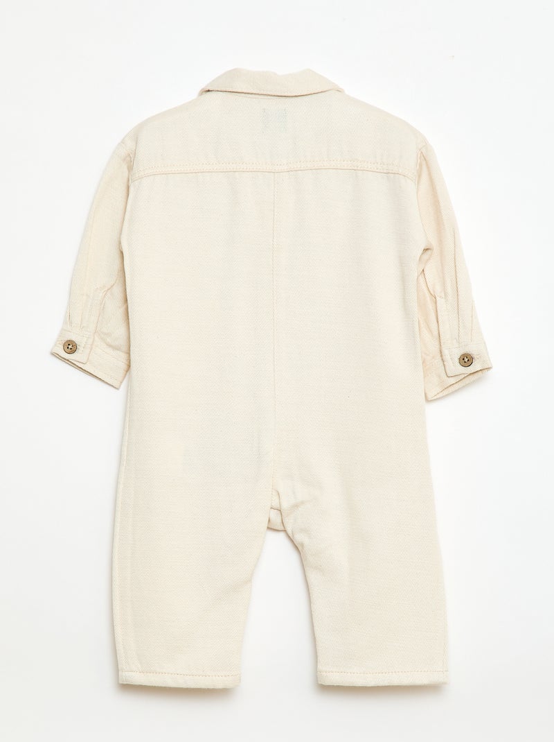 Combinaison longue avec col chemise relax fit Blanc - Kiabi