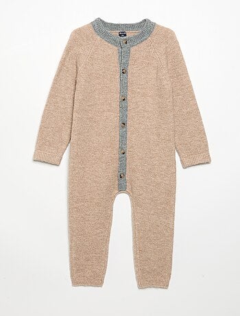 Combinaison longue bicolore en tricot