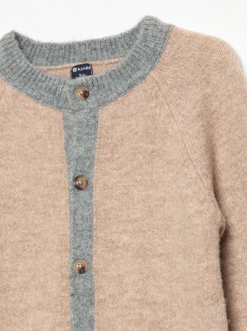 Combinaison longue bicolore en tricot - Kiabi