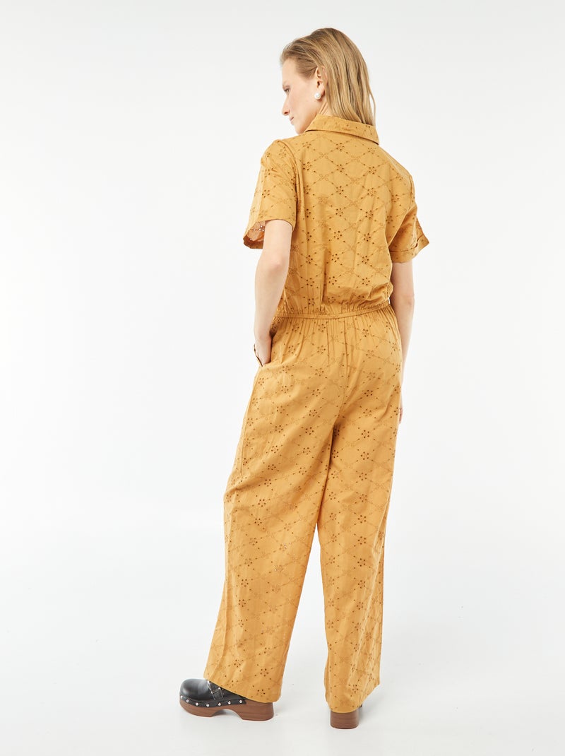 Combinaison longue brodée Ocre - Kiabi