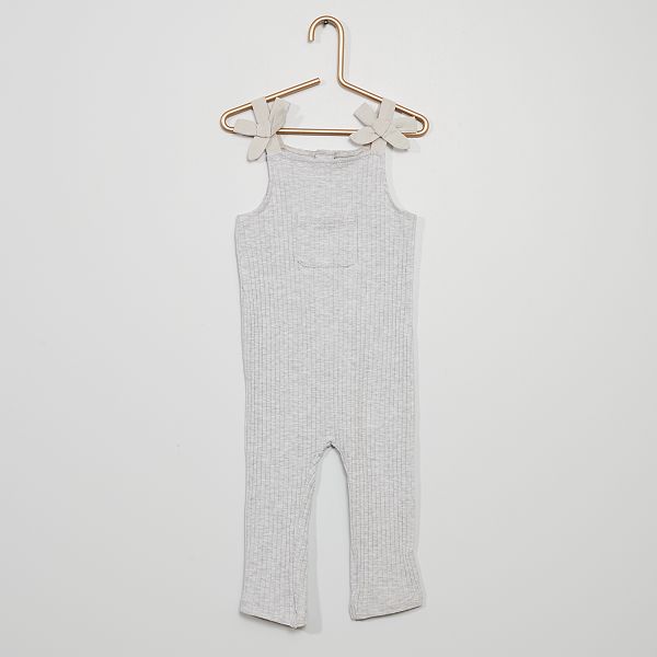 Combinaison Longue Cotelee Bebe Fille Gris Kiabi 10 00