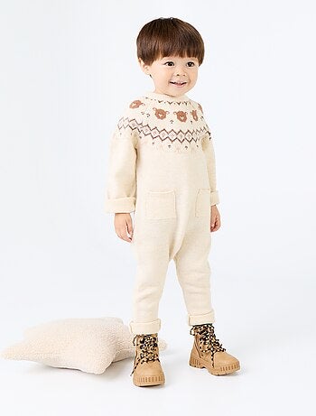 Combinaison longue de Noël en tricot jacquard