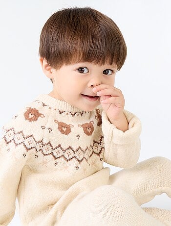 Combinaison longue de Noël en tricot jacquard