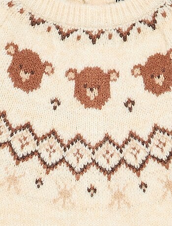 Combinaison longue de Noël en tricot jacquard
