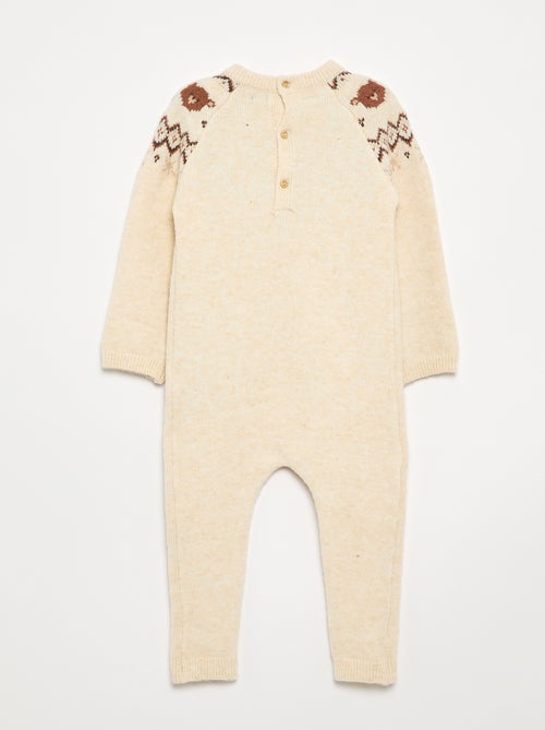 Combinaison longue de Noël en tricot jacquard - Kiabi