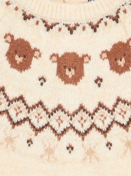 Combinaison longue de Noël en tricot jacquard - Kiabi