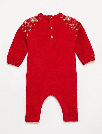 Combinaison longue de Noël en tricot jacquard